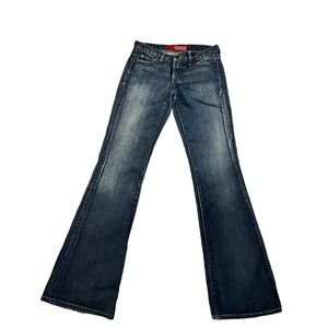 GUESS JEANS Melrose Flare Low Rise Medium Wash Denim